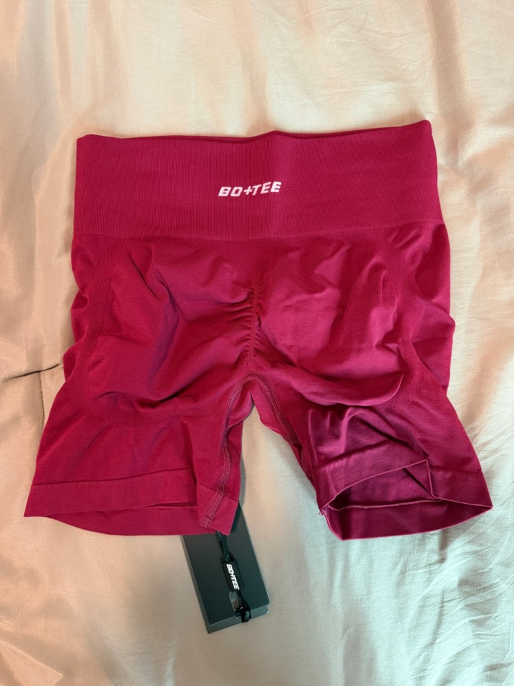 BO+TEE High-Rise Magenta Scrunch Athletic Bike Shorts